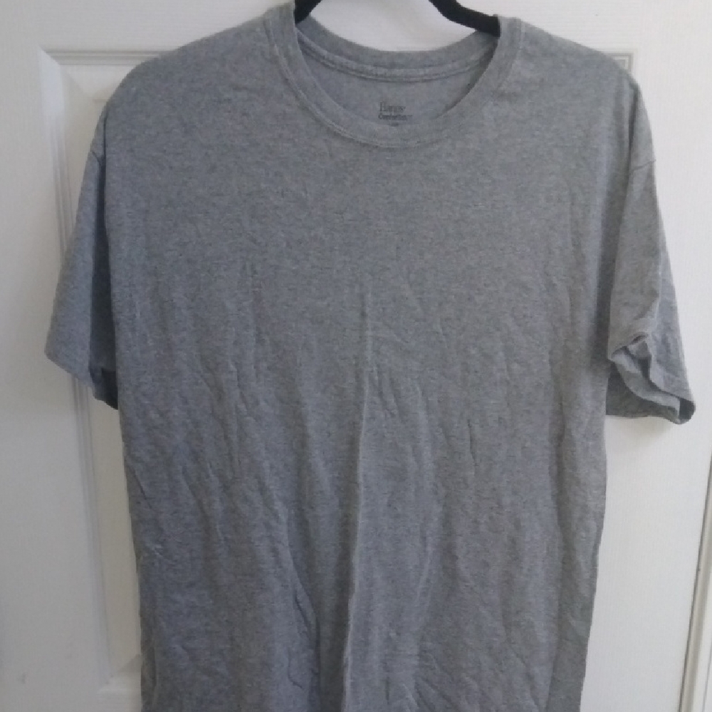 Hanes Gray Short Sleeve Tee Essential Crew Neck